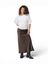 Bruine glanzende rok met elastiek Vicky Neo Noir