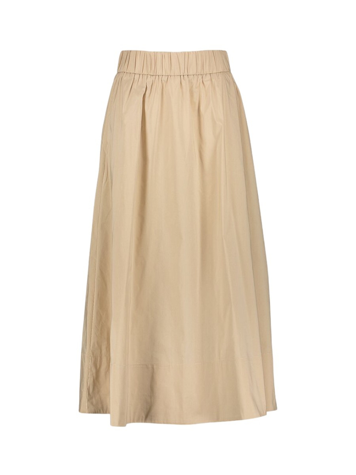 Beige plooirok met elastiek en zakken Yara Neo Noir 