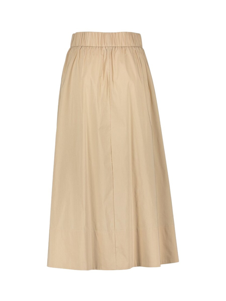 Beige plooirok met elastiek en zakken Yara Neo Noir 