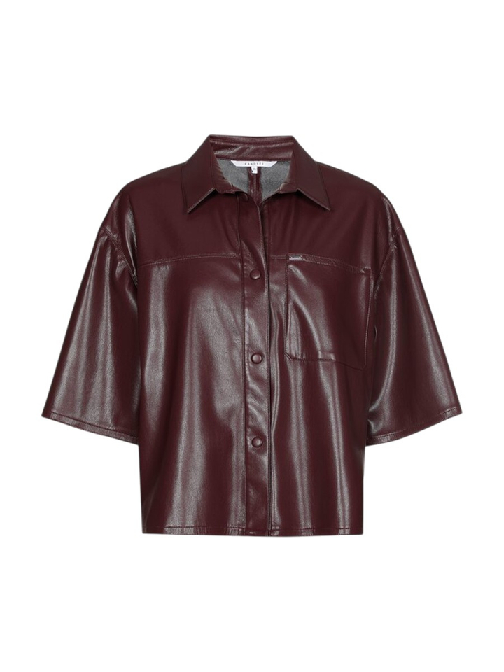 Bordeaux lederlook bloes Horris Xandres