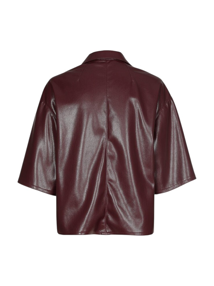 Bordeaux lederlook bloes Horris Xandres