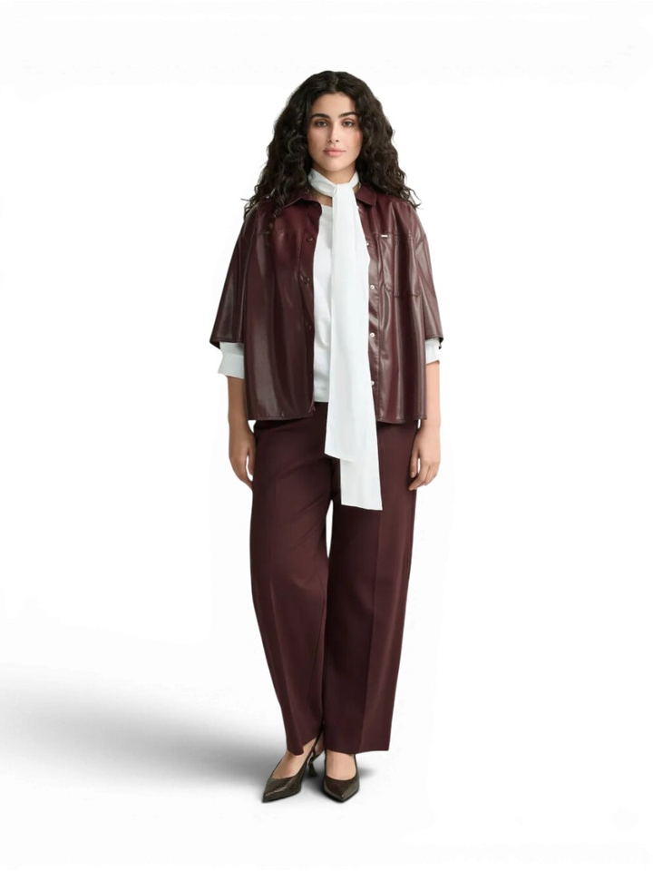 Bordeaux lederlook bloes Horris Xandres