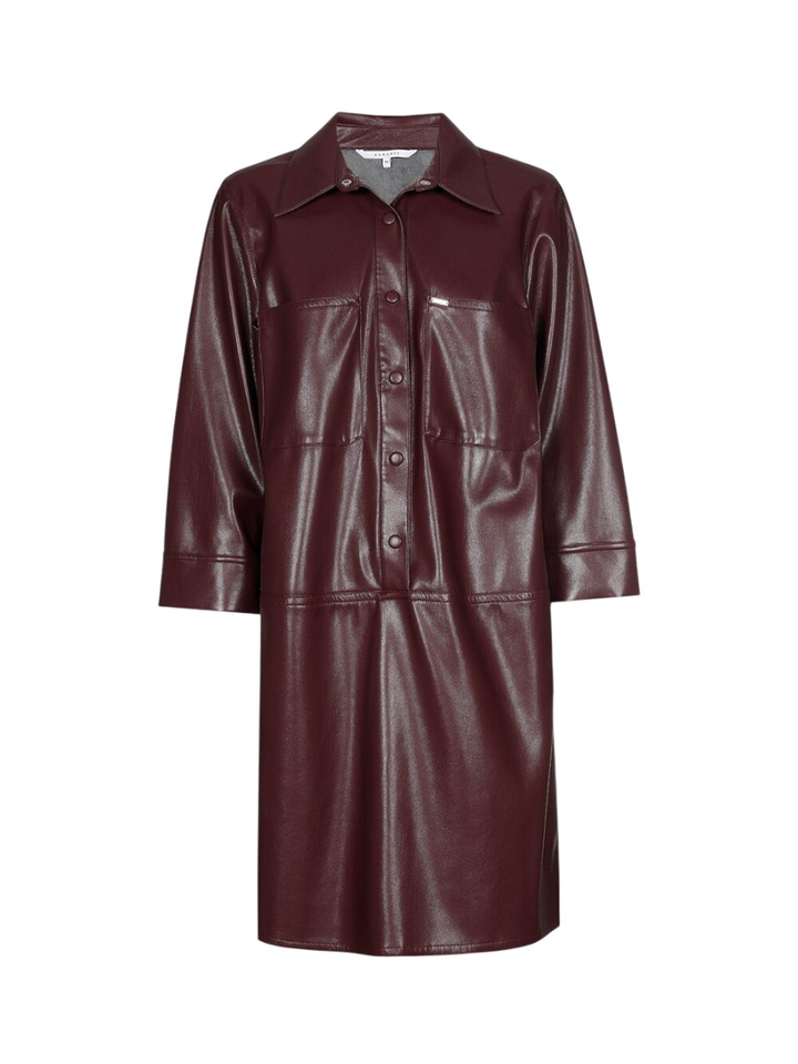 Bordeaux jurk in lederlook Kobien Xandres 