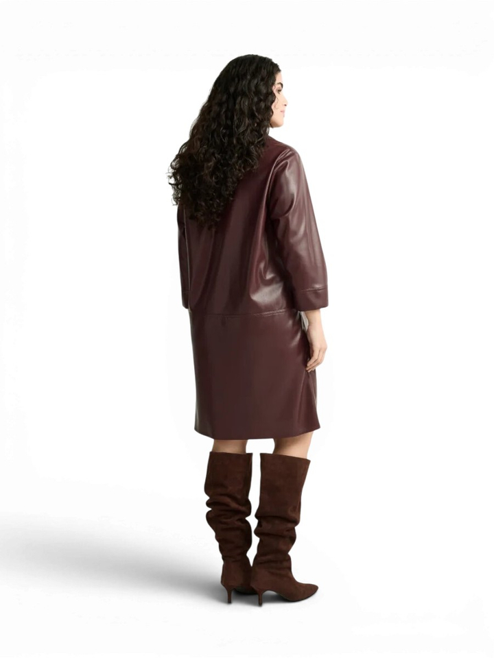 Bordeaux jurk in lederlook Kobien Xandres 