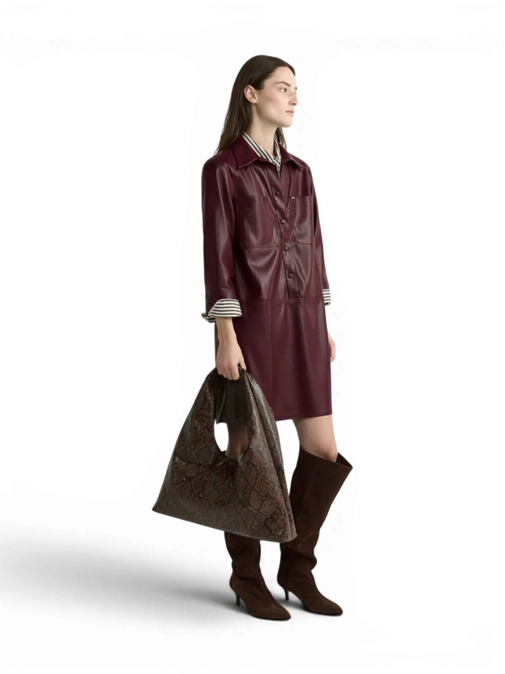 Bordeaux jurk in lederlook Kobien Xandres 