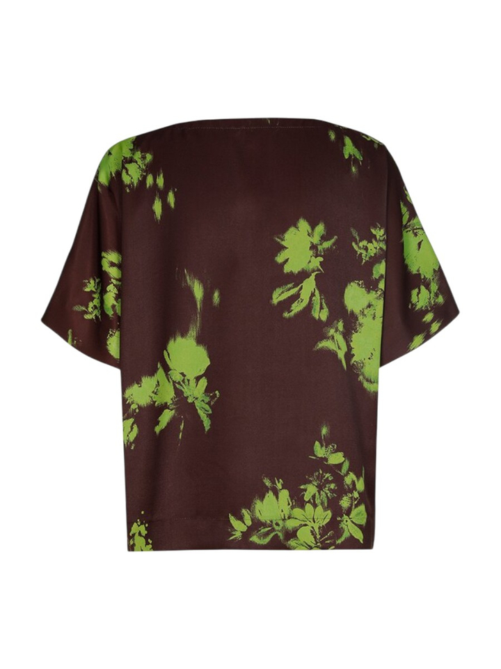 Bruine bloes met groene print Hettie Xandres