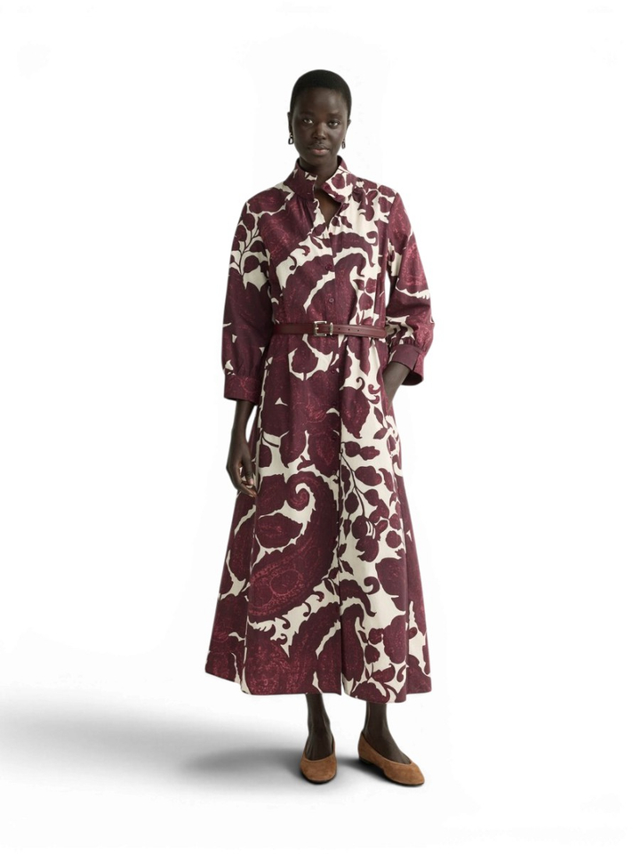 Bordeaux jurk met paisleyprint Kare Xandres