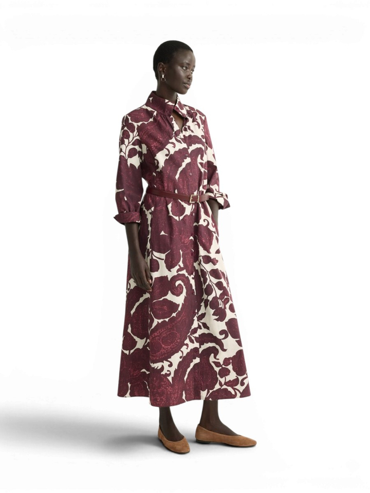 Bordeaux jurk met paisleyprint Kare Xandres