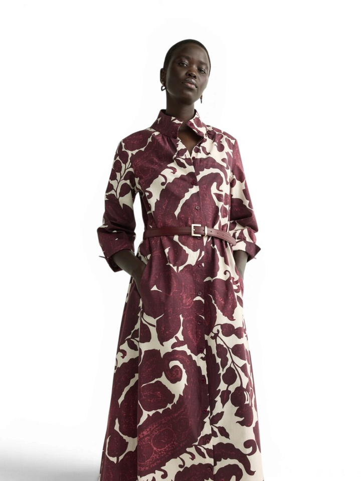 Bordeaux jurk met paisleyprint Kare Xandres