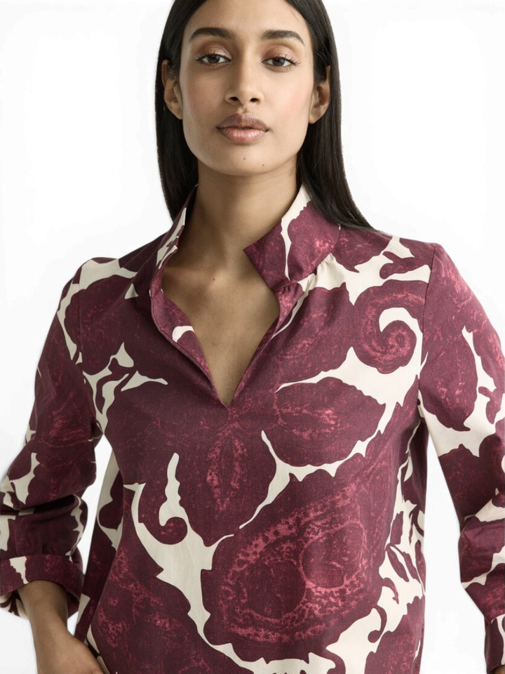 Bordeaux bloes met paisleyprint Hulen Xandres