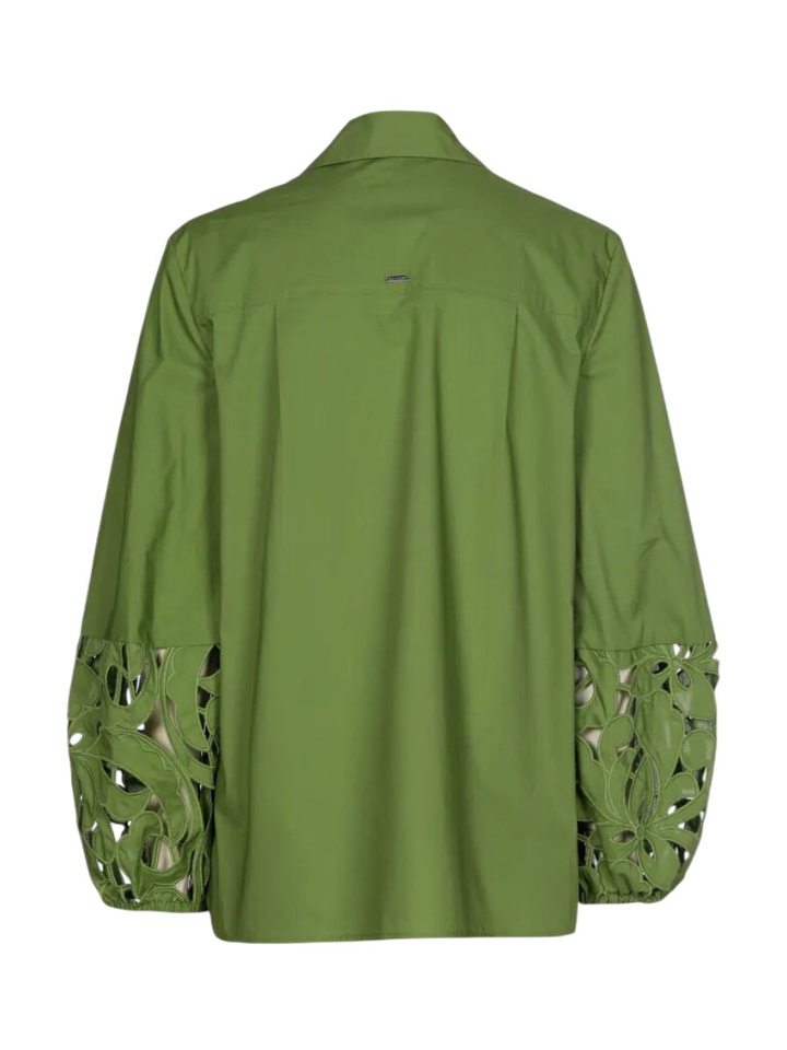 Groene katoenen bloes met broderie Habiet Xandres