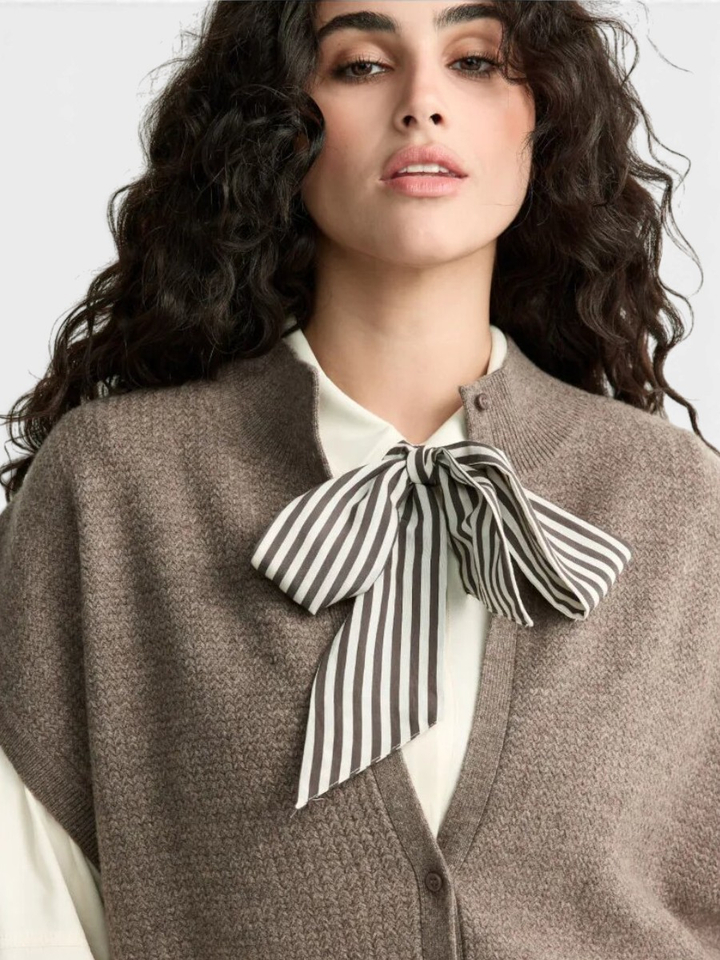 Bruine gebreide cardigan Aruna Xandres