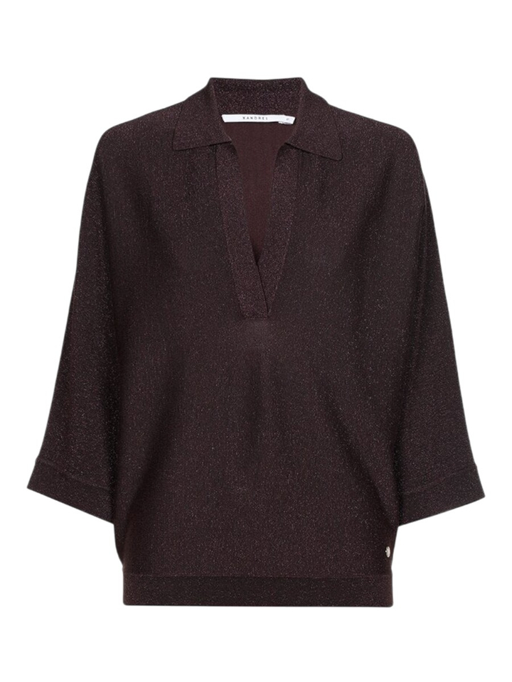 Bordeaux pull met glitterdraad Giedo Xandres