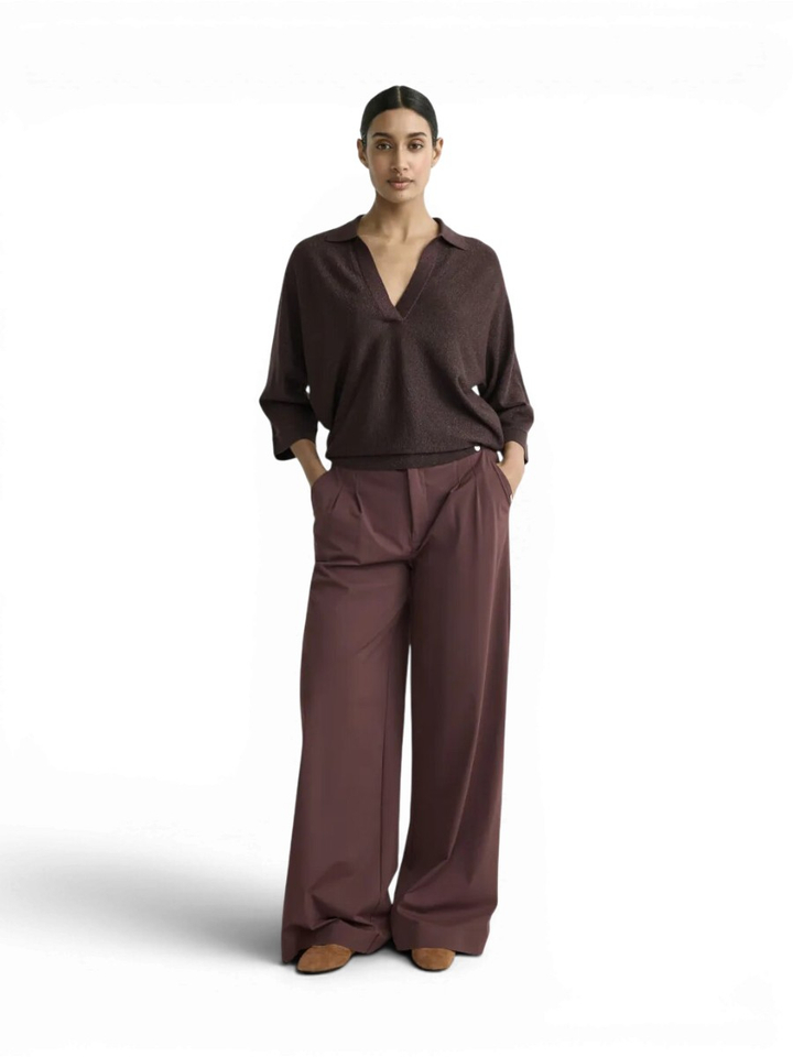 Bordeaux pull met glitterdraad Giedo Xandres