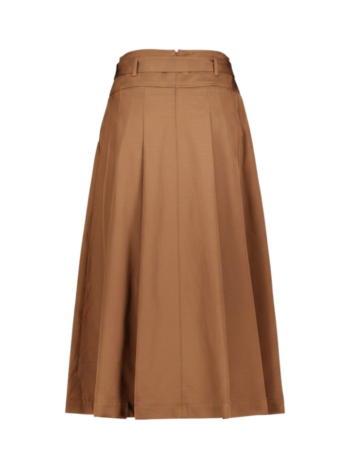 Camel kleurige A-lijn rok met hoge taille Xandres