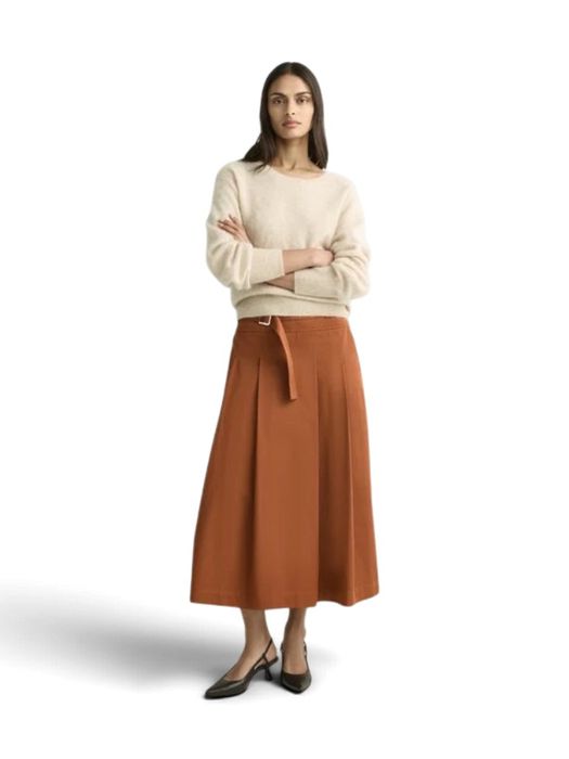 Camel kleurige A-lijn rok met hoge taille Xandres