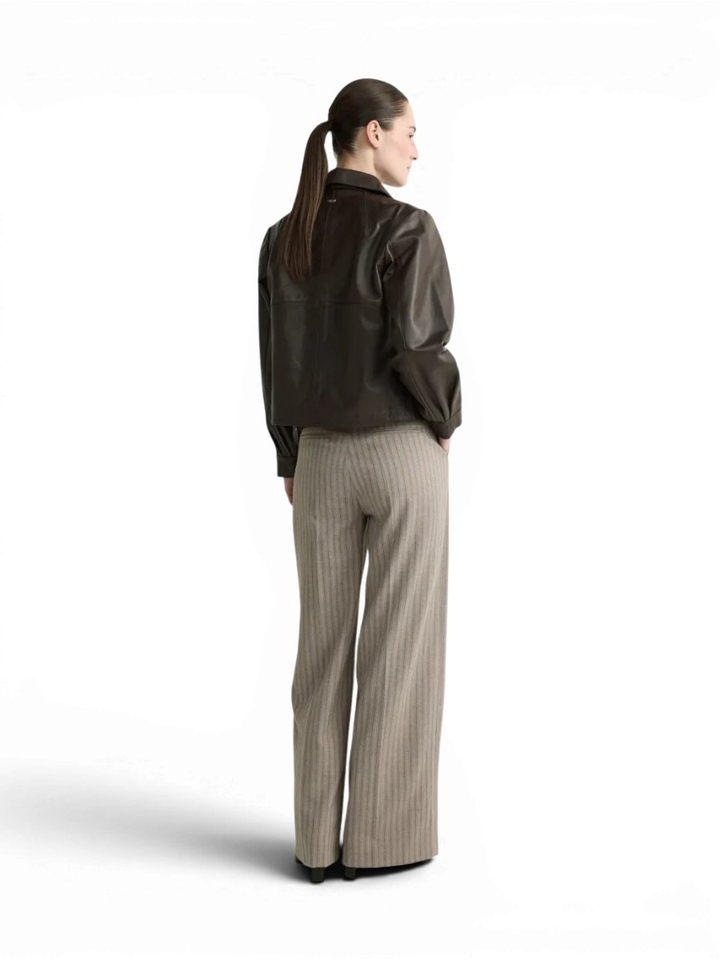 Beige gestreepte broek met wijde pijpen Punch Xandres