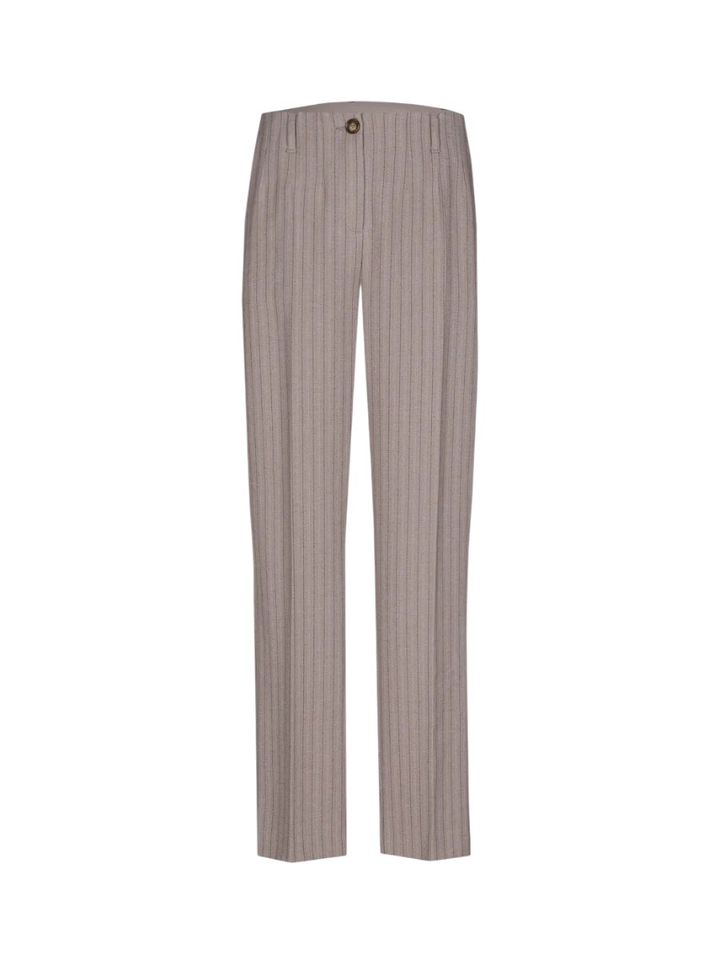 Beige gestreepte broek smalle pijpen Polieter Xandres