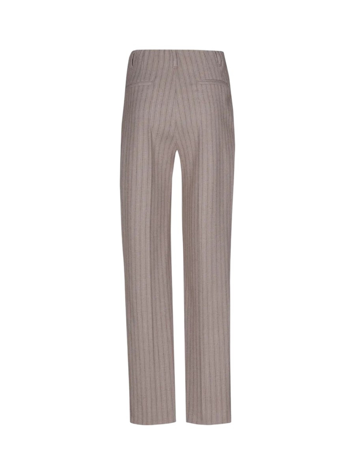 Beige gestreepte broek smalle pijpen Polieter Xandres