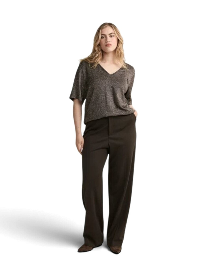 Bruine wide leg broek Punch Xandres 