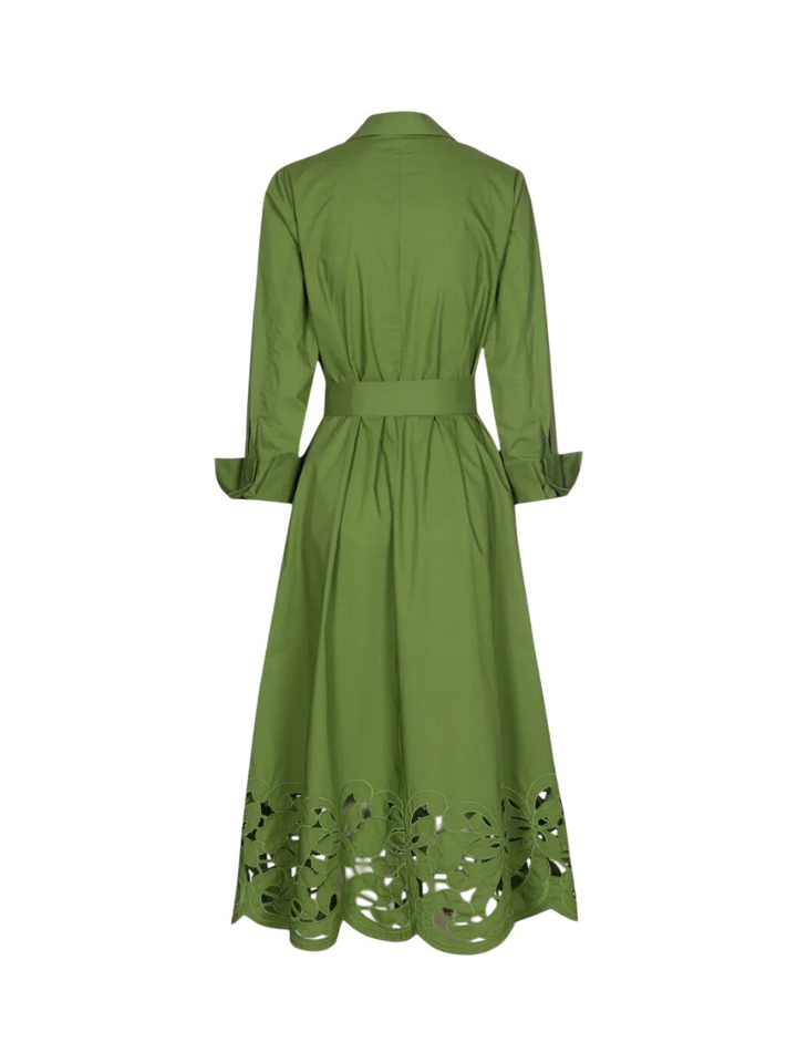 Groene katoenen jurk met broderie Kadies Xandres
