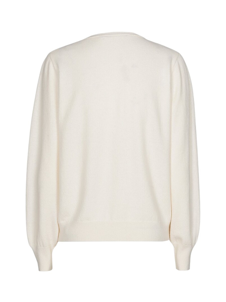 Beige wollen trui met ronde hals Agizo Xandres