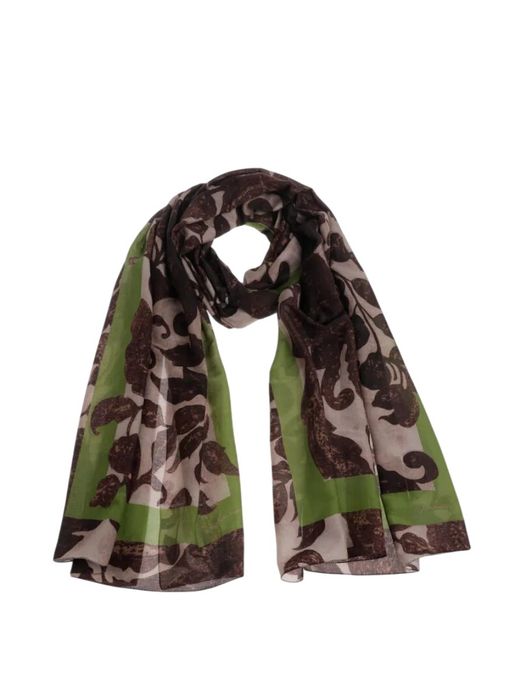 Bruine sjaal met groene print Xandres