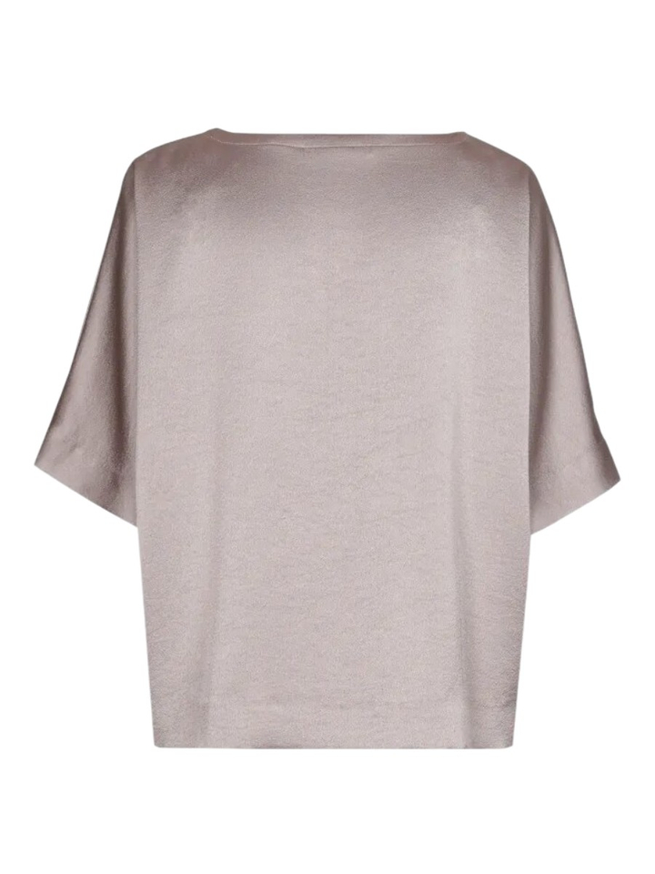 Beige satijnen blouse met fronsjes Hettie Xandres