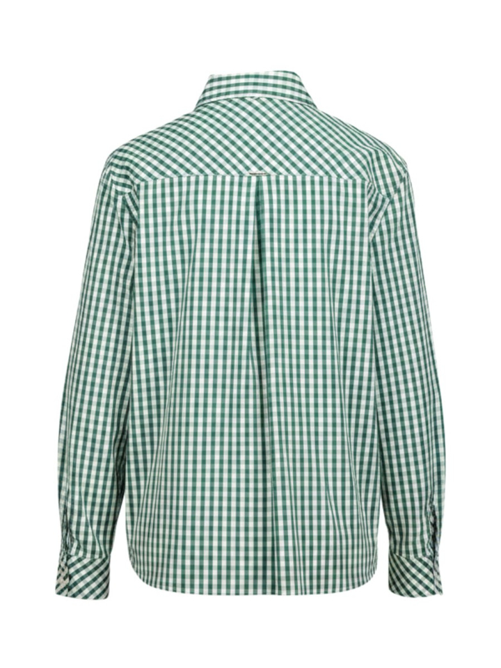 Groene geruite bloes met afneembare strik Hidoline Xandres