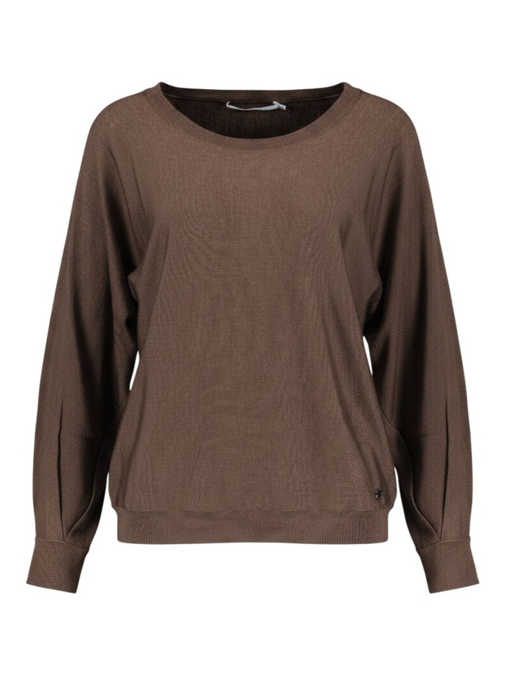 Chocoladebruine pull van merionwol Zhor Xandres 