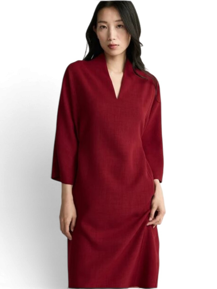 Rood kleed met lint detail Kiliano Xandres