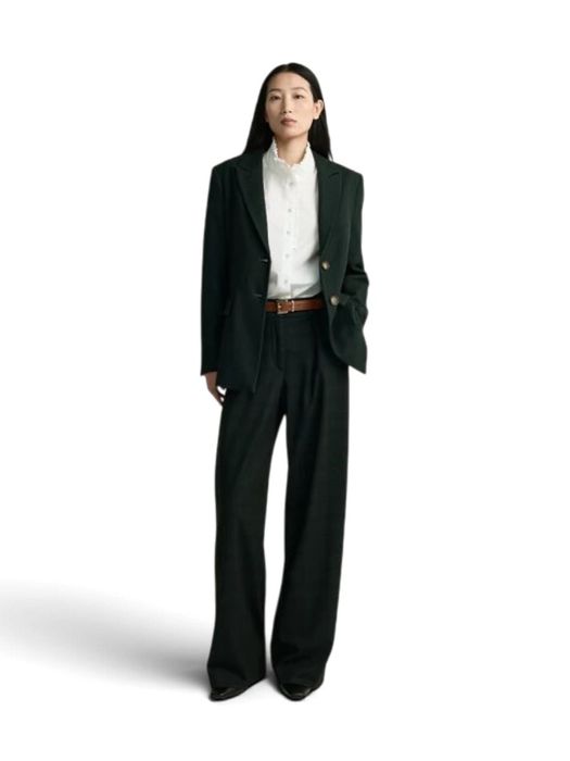 Donkergroene broek met fijne ruit Pappilon Xandres