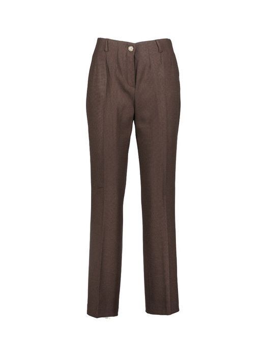 Donkerbruine geklede broek Polieter Xandres