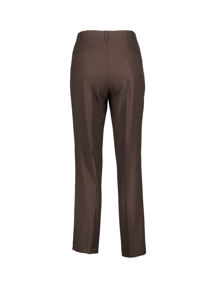 Donkerbruine geklede broek Polieter Xandres 