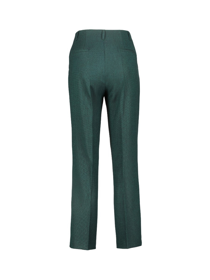 Donkergroene broek met bandplooien Xandres
