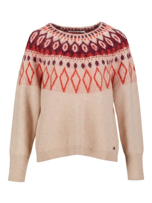 Beige trui met ronde hals en details Solenn Xandres