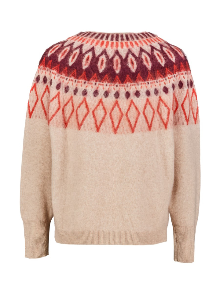 Beige trui met ronde hals en details Solenn Xandres