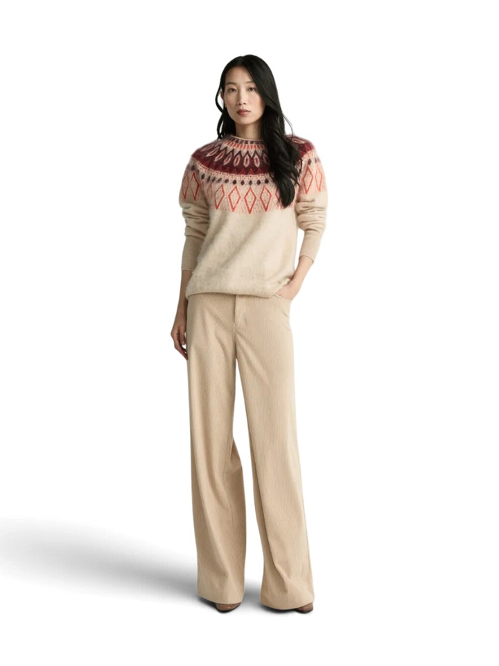 Beige trui met ronde hals en details Solenn Xandres 