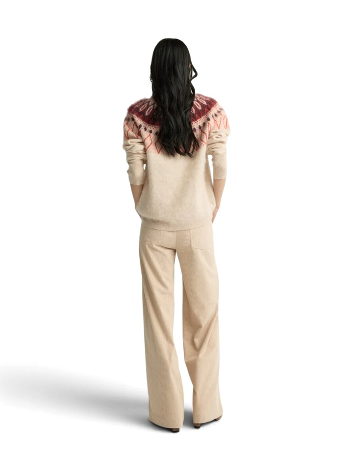 Beige trui met ronde hals en details Solenn Xandres 