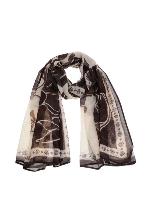 Bruine sjaal winter Flowe Xandres