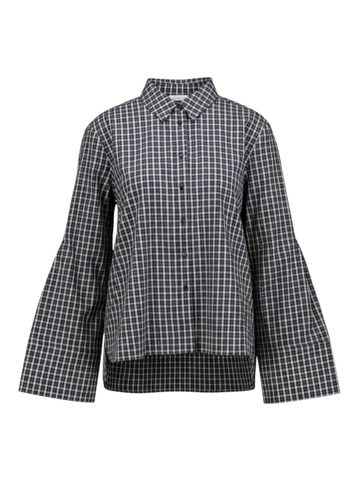 Geruiten blouse met glitterdetail Bedaz Neo Noir