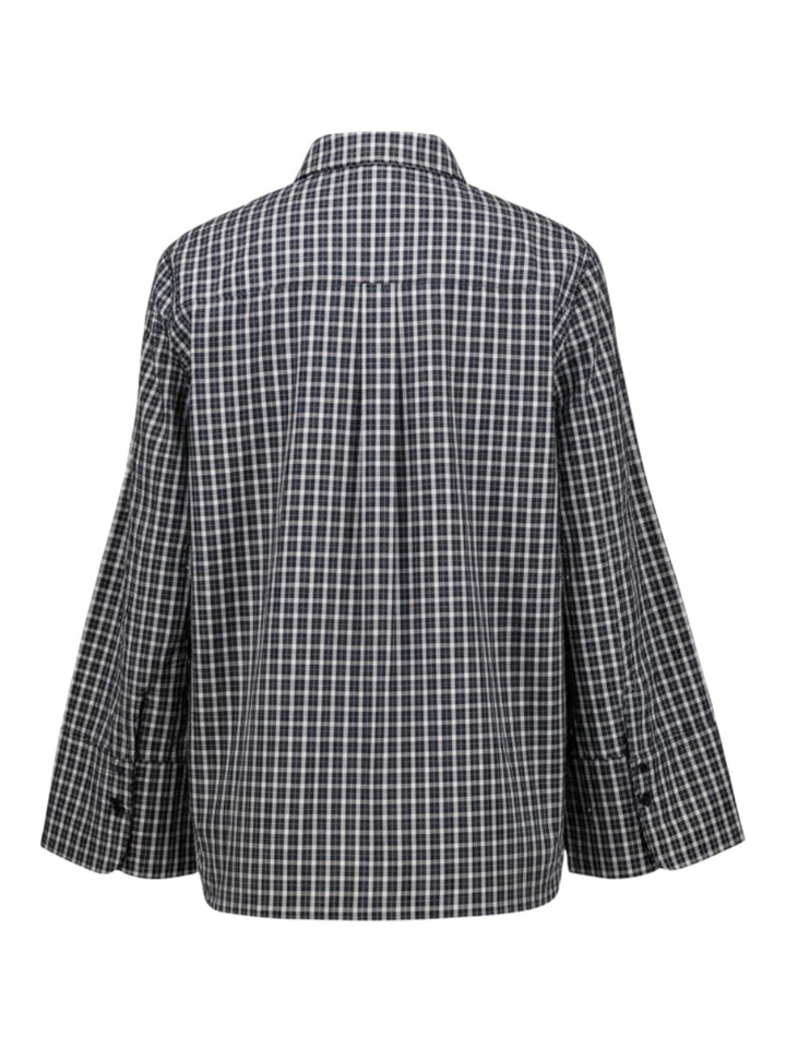 Geruiten blouse met glitterdetail Bedaz Neo Noir