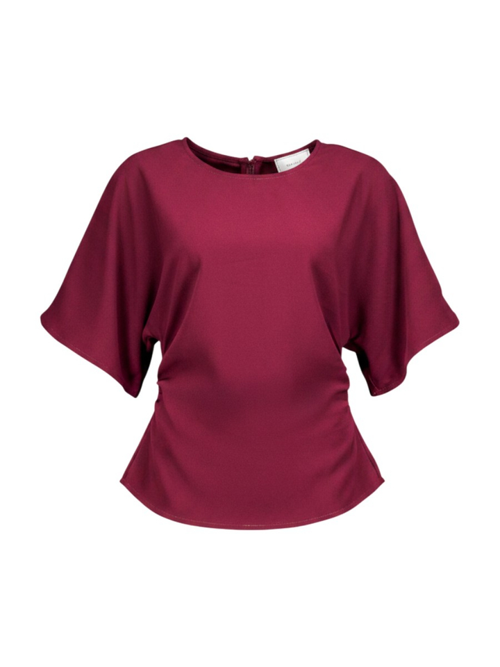 Bordeaux bloes met stropdetail Miriel Neo Noir