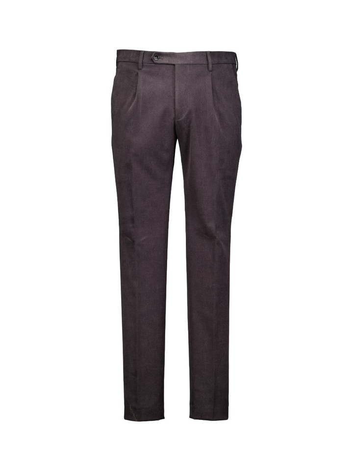 Donkerbruine zachte slim fit chino Berwich