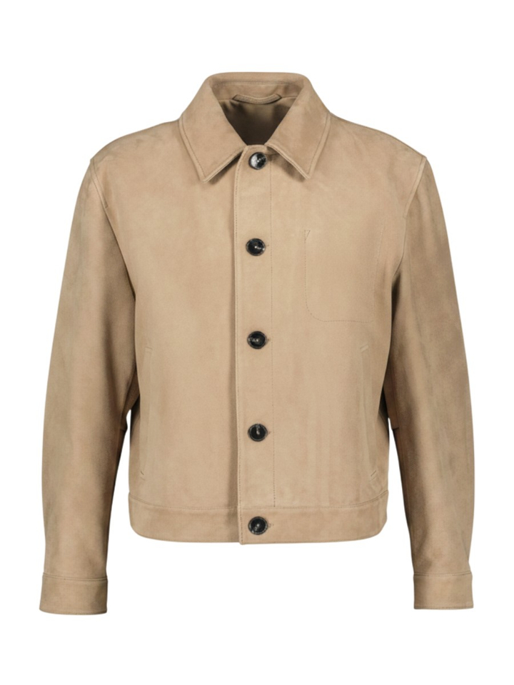 Beige lederen jas Hugo Boss