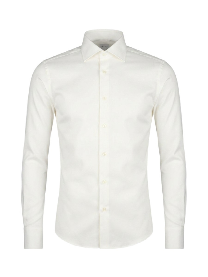 Ecru katoenen hemd (slim fit) met lange mouwen Stenströms