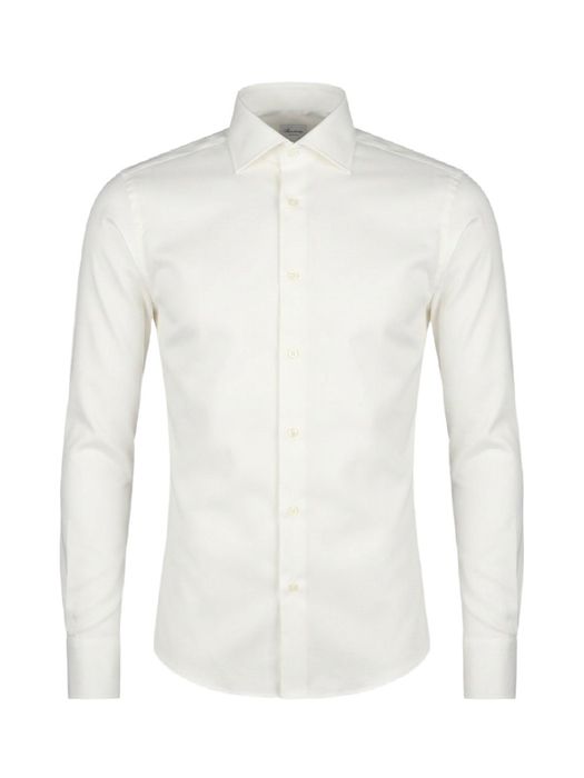 Ecru katoenen hemd (slim fit) met lange mouwen Stenströms