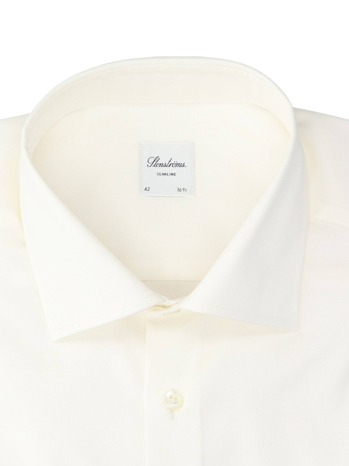 Ecru katoenen hemd (slim fit) met lange mouwen Stenströms