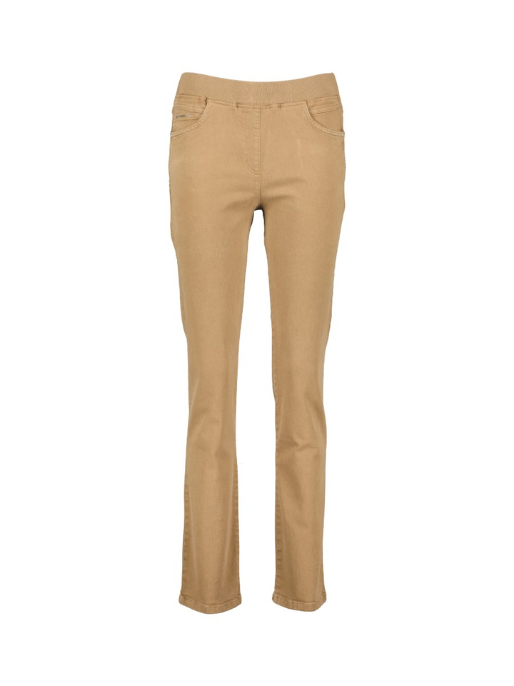 Beige slim fit jeans met elastiek Pamina Raphaela