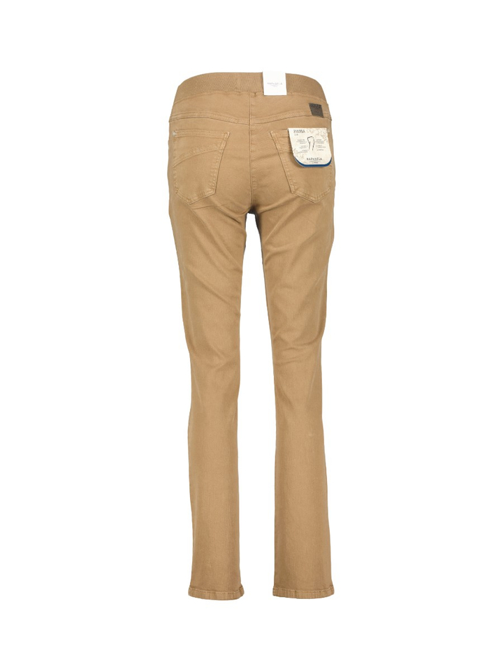 Beige slim fit jeans met elastiek Pamina Raphaela